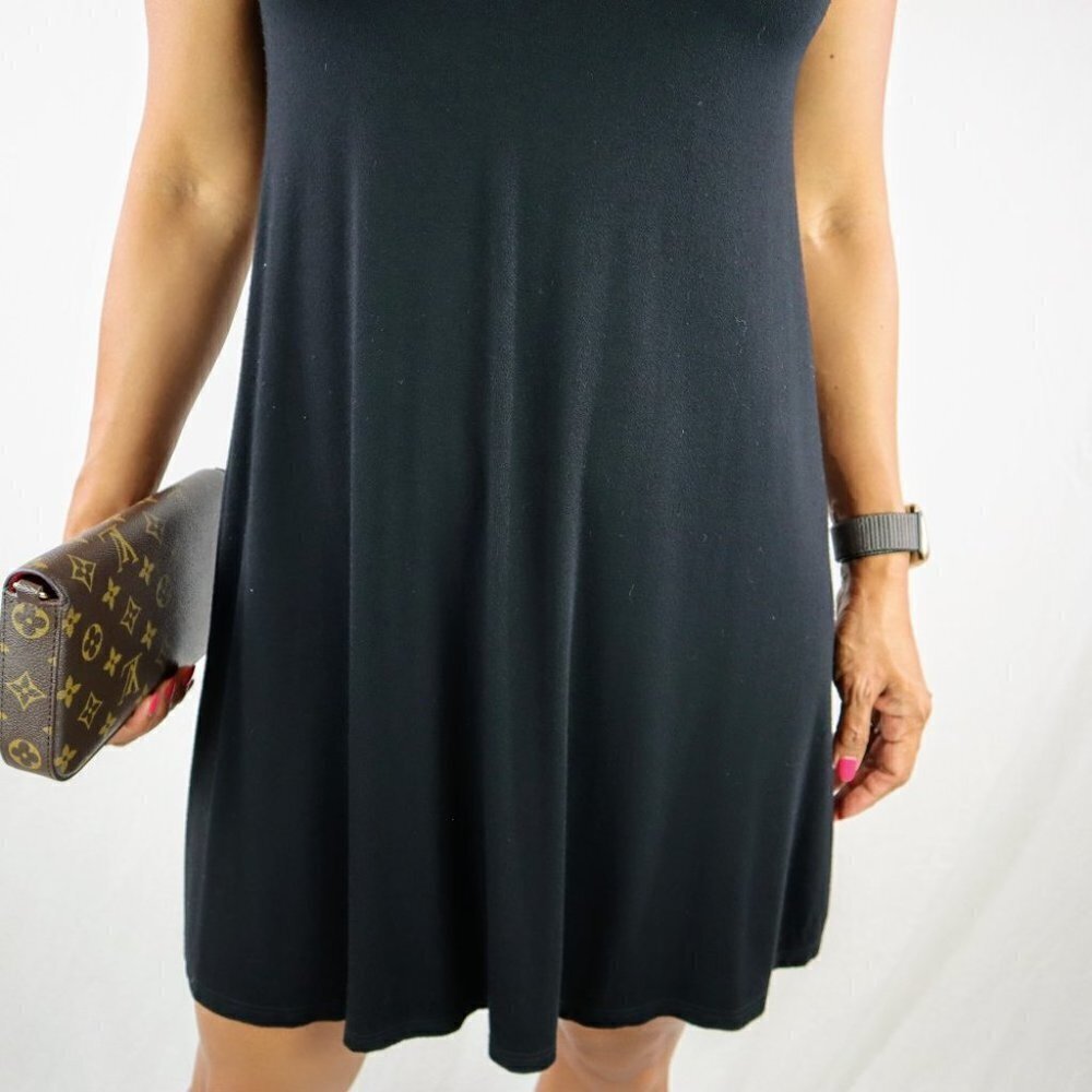Topshop Black Stretchy Black Shift Dress - Picture 4 of 10